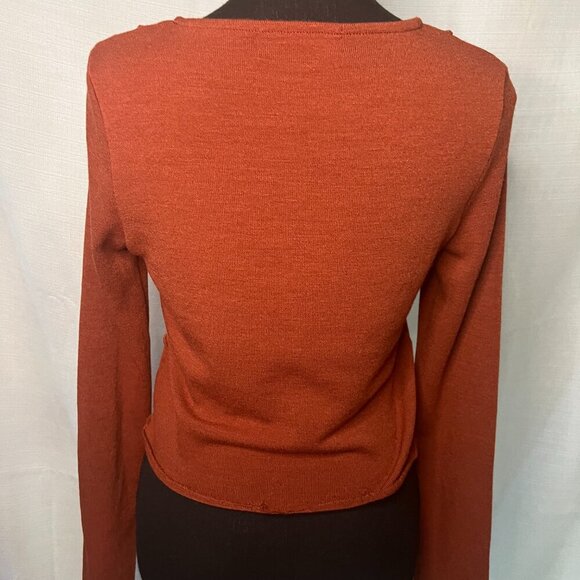 Fab'rik Rust Crewneck cropped lightweight Sweater soft Small - 0318 - Picture 2 of 3